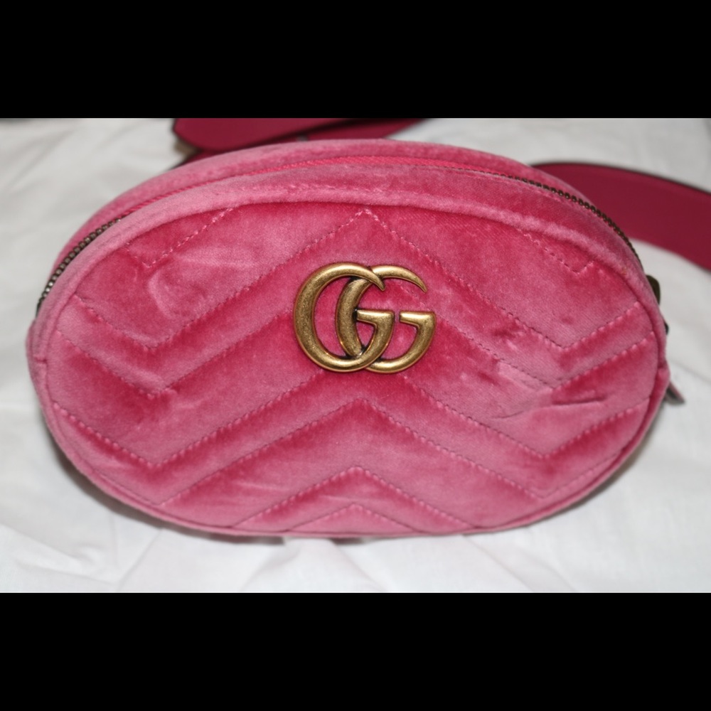 ❌SOLD❌ Pink Velvet Gucci Belt Bag